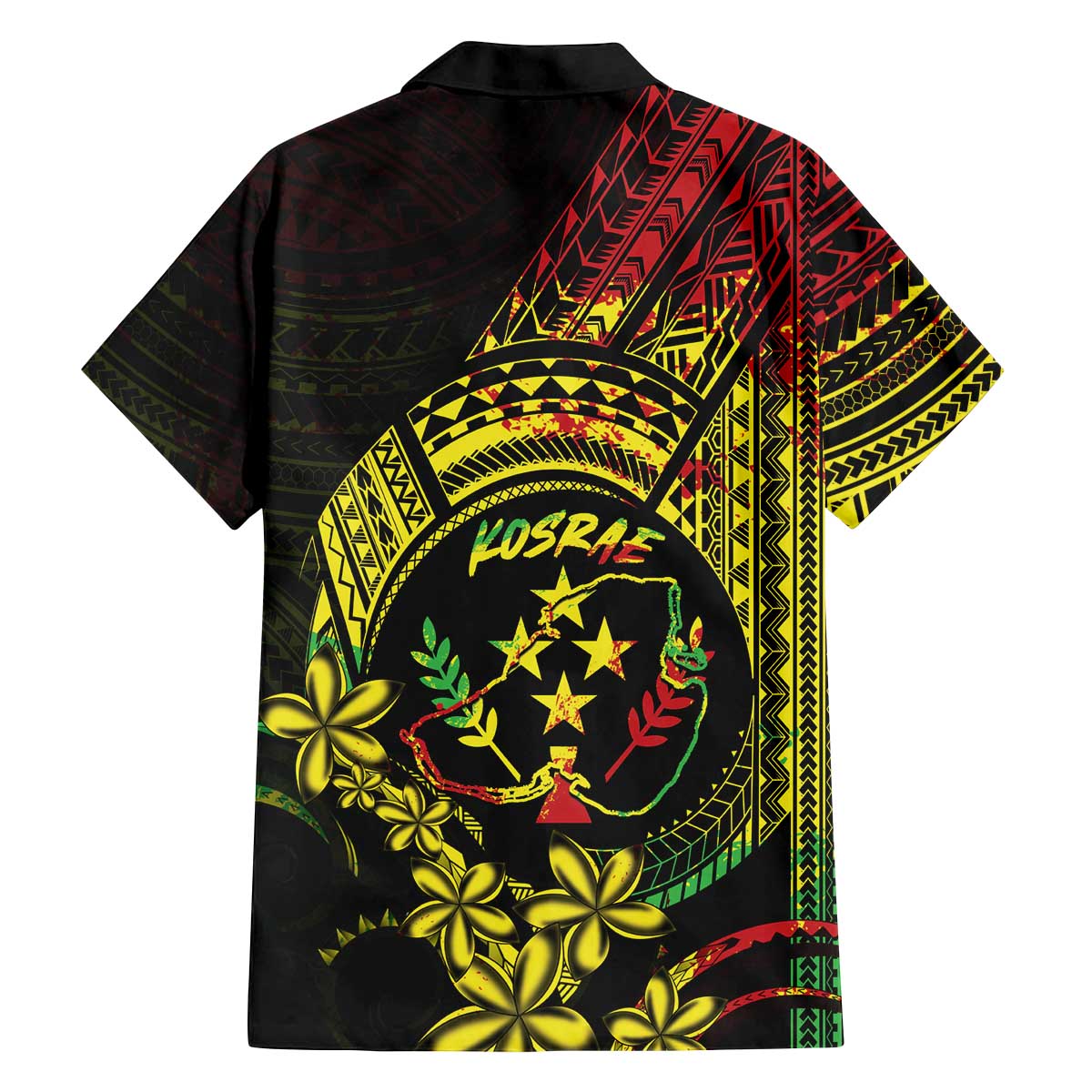 Reggae Kosrae Liberation Day Family Matching Off The Shoulder Long Sleeve Dress and Hawaiian Shirt September 8 Polynesian Tattoo LT14 - Polynesian Pride