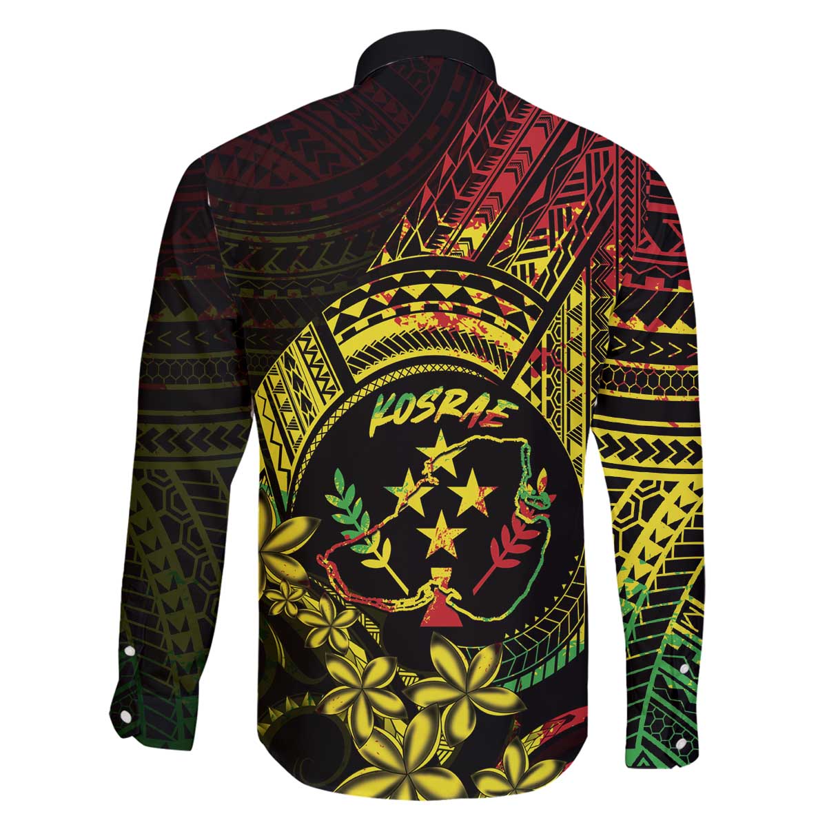 Reggae Kosrae Liberation Day Family Matching Off The Shoulder Long Sleeve Dress and Hawaiian Shirt September 8 Polynesian Tattoo LT14 - Polynesian Pride