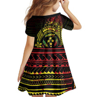 Reggae Kosrae Liberation Day Family Matching Off Shoulder Maxi Dress and Hawaiian Shirt September 8 Polynesian Tattoo LT14 - Polynesian Pride