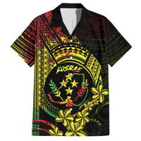 Reggae Kosrae Liberation Day Family Matching Off Shoulder Maxi Dress and Hawaiian Shirt September 8 Polynesian Tattoo LT14 Dad's Shirt - Short Sleeve Reggae - Polynesian Pride
