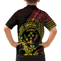 Reggae Kosrae Liberation Day Family Matching Off Shoulder Short Dress and Hawaiian Shirt September 8 Polynesian Tattoo LT14 - Polynesian Pride