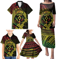 Reggae Kosrae Liberation Day Family Matching Puletasi and Hawaiian Shirt September 8 Polynesian Tattoo LT14 - Polynesian Pride