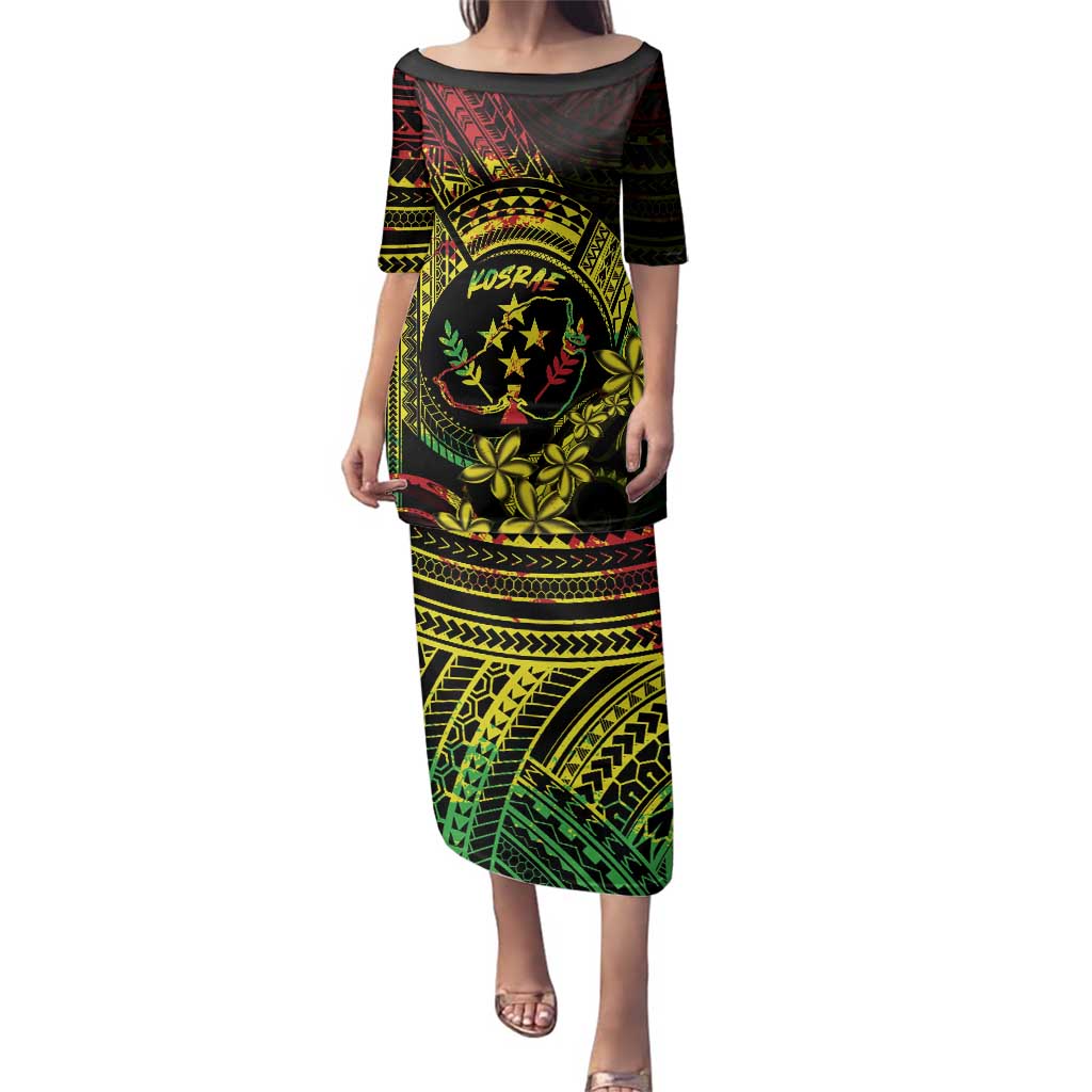 Reggae Kosrae Liberation Day Family Matching Puletasi and Hawaiian Shirt September 8 Polynesian Tattoo LT14 Mom's Dress Reggae - Polynesian Pride