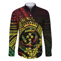 Reggae Kosrae Liberation Day Family Matching Short Sleeve Bodycon Dress and Hawaiian Shirt September 8 Polynesian Tattoo LT14 Dad's Shirt - Long Sleeve Reggae - Polynesian Pride