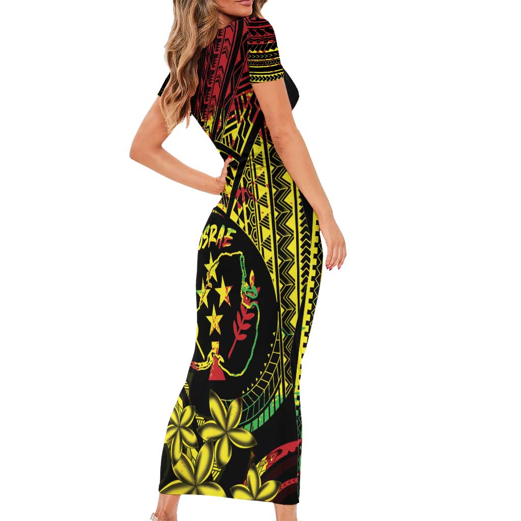 Reggae Kosrae Liberation Day Family Matching Short Sleeve Bodycon Dress and Hawaiian Shirt September 8 Polynesian Tattoo LT14 - Polynesian Pride