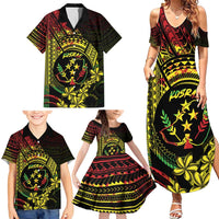 Reggae Kosrae Liberation Day Family Matching Summer Maxi Dress and Hawaiian Shirt September 8 Polynesian Tattoo LT14 - Polynesian Pride