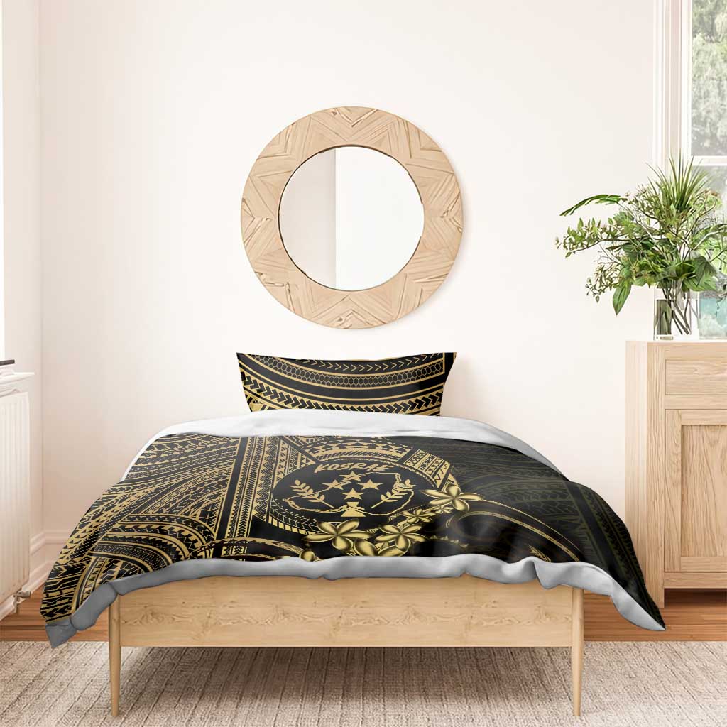 Gold Kosrae Liberation Day Bedding Set September 8 Polynesian Tattoo - Polynesian Pride