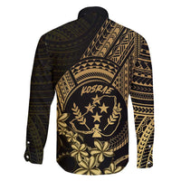 Gold Kosrae Liberation Day Family Matching Long Sleeve Bodycon Dress and Hawaiian Shirt September 8 Polynesian Tattoo LT14 - Polynesian Pride