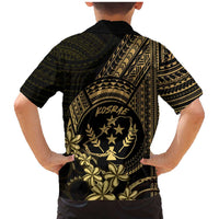Gold Kosrae Liberation Day Family Matching Mermaid Dress and Hawaiian Shirt September 8 Polynesian Tattoo LT14 - Polynesian Pride