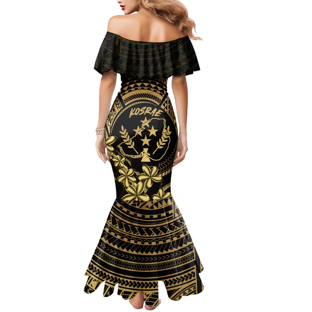 Gold Kosrae Liberation Day Family Matching Mermaid Dress and Hawaiian Shirt September 8 Polynesian Tattoo LT14 - Polynesian Pride