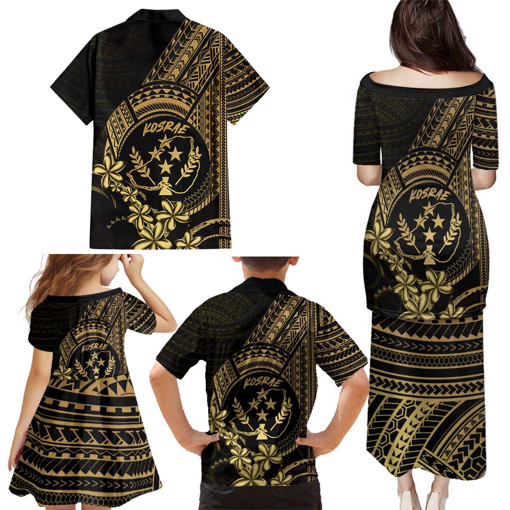Gold Kosrae Liberation Day Family Matching Puletasi and Hawaiian Shirt September 8 Polynesian Tattoo LT14 - Polynesian Pride