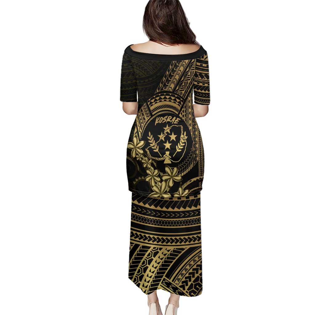Gold Kosrae Liberation Day Family Matching Puletasi and Hawaiian Shirt September 8 Polynesian Tattoo LT14 - Polynesian Pride