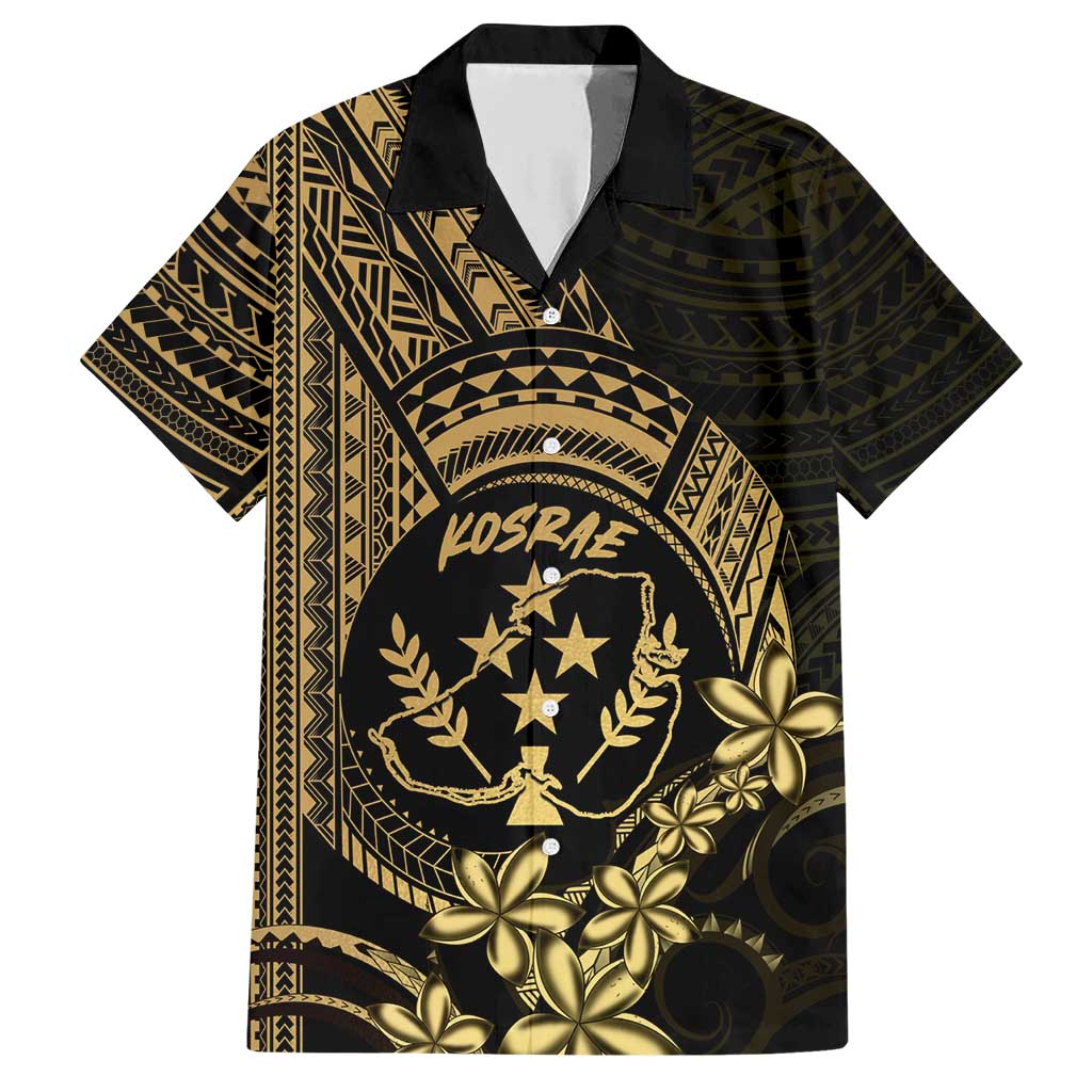 Gold Kosrae Liberation Day Family Matching Short Sleeve Bodycon Dress and Hawaiian Shirt September 8 Polynesian Tattoo LT14 Dad's Shirt - Short Sleeve Gold - Polynesian Pride