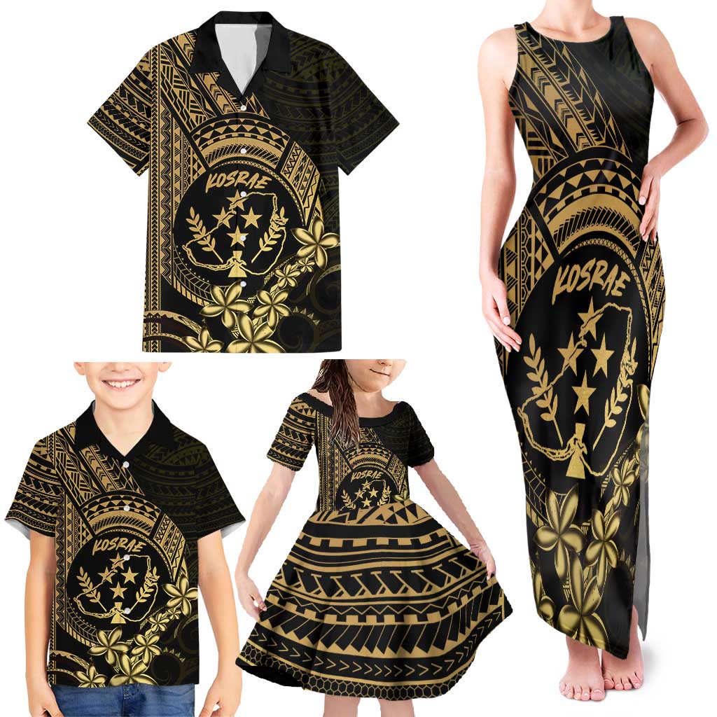 Gold Kosrae Liberation Day Family Matching Tank Maxi Dress and Hawaiian Shirt September 8 Polynesian Tattoo LT14 - Polynesian Pride