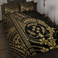Gold Kosrae Liberation Day Quilt Bed Set September 8 Polynesian Tattoo LT14 Gold - Polynesian Pride