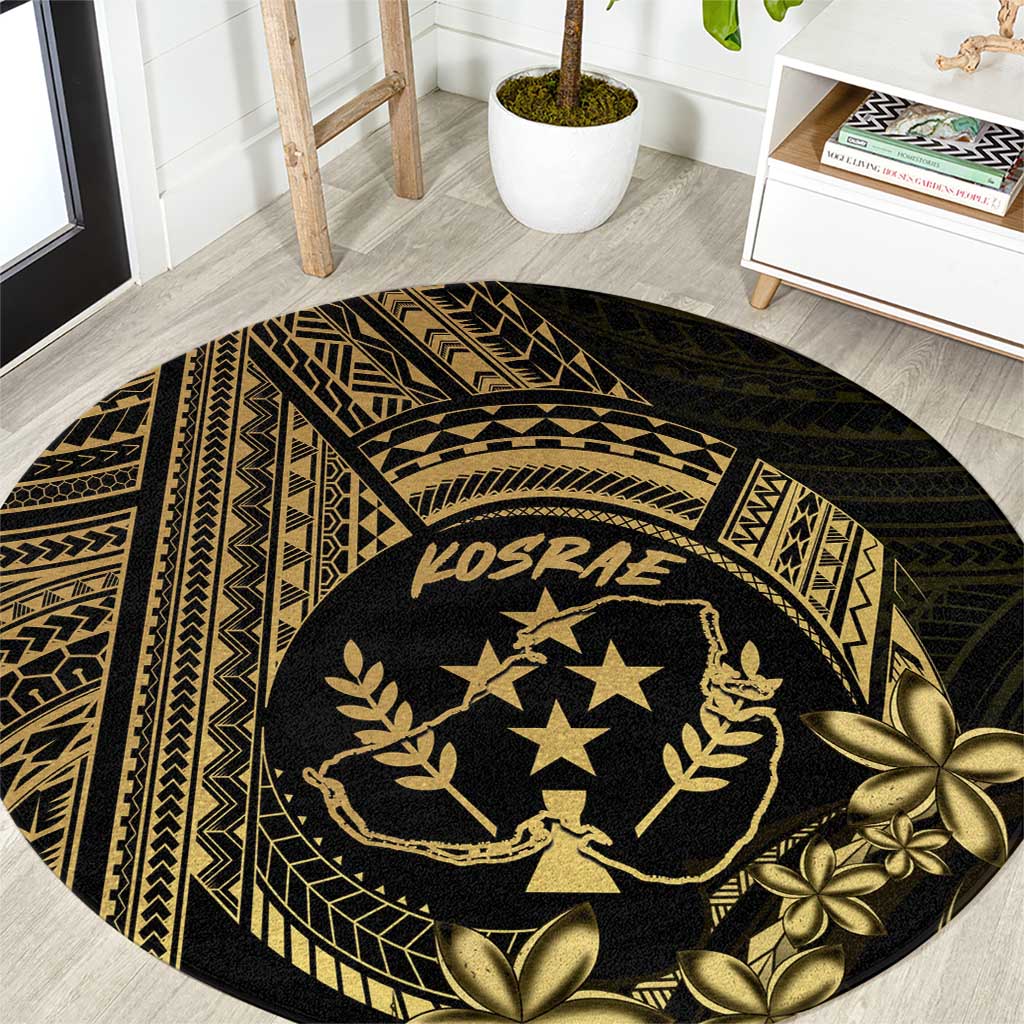 Gold Kosrae Liberation Day Round Carpet September 8 Polynesian Tattoo LT14 Gold - Polynesian Pride