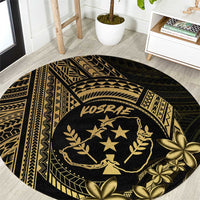 Gold Kosrae Liberation Day Round Carpet September 8 Polynesian Tattoo LT14 Gold - Polynesian Pride