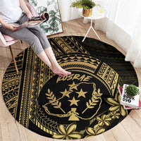 Gold Kosrae Liberation Day Round Carpet September 8 Polynesian Tattoo LT14 - Polynesian Pride