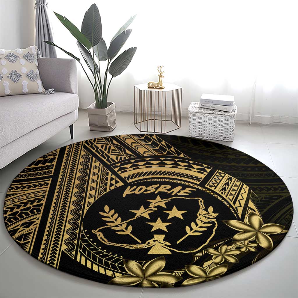 Gold Kosrae Liberation Day Round Carpet September 8 Polynesian Tattoo LT14 - Polynesian Pride