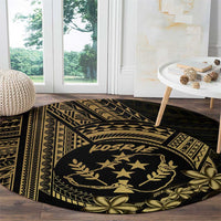 Gold Kosrae Liberation Day Round Carpet September 8 Polynesian Tattoo LT14 - Polynesian Pride