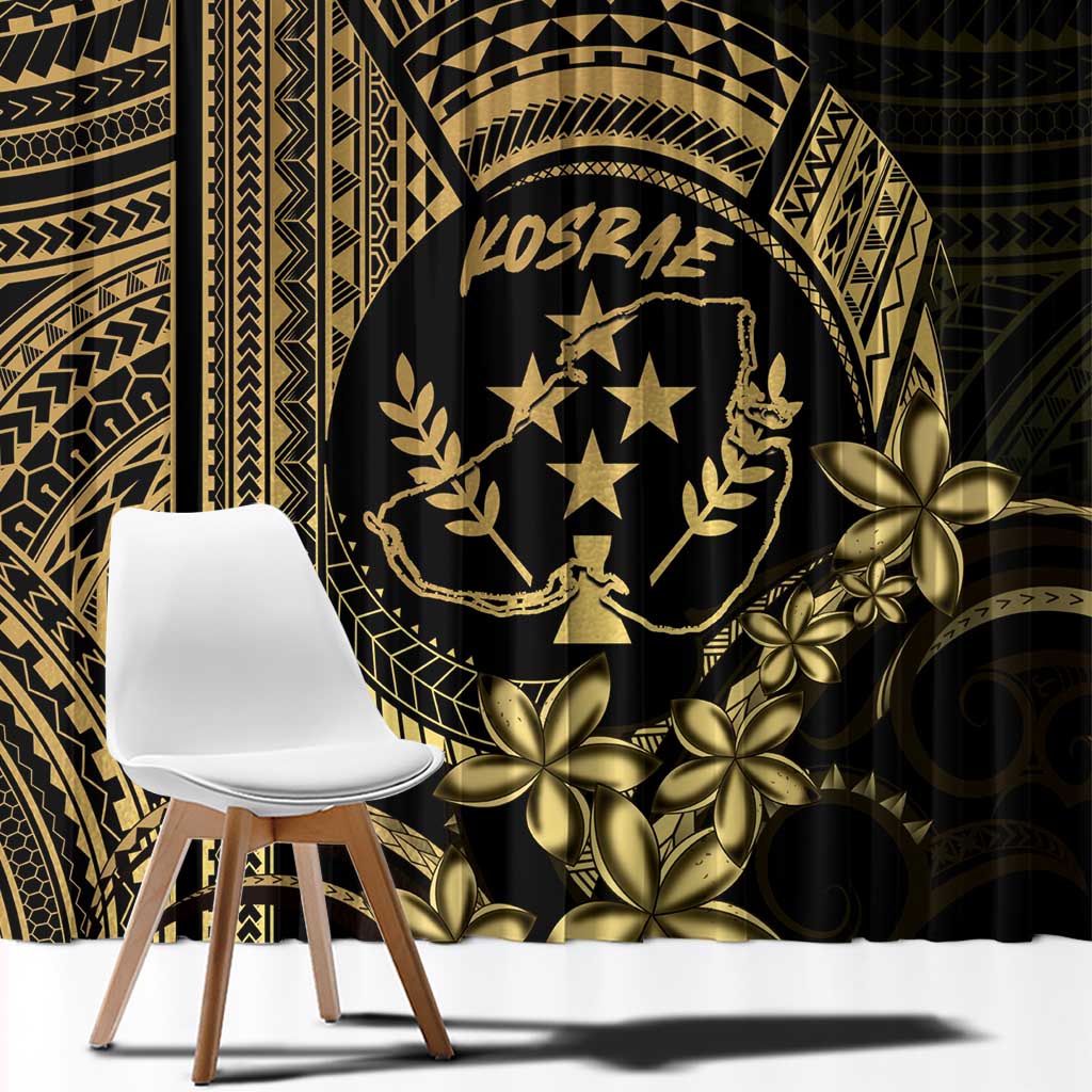 Gold Kosrae Liberation Day Window Curtain September 8 Polynesian Tattoo LT14 - Polynesian Pride