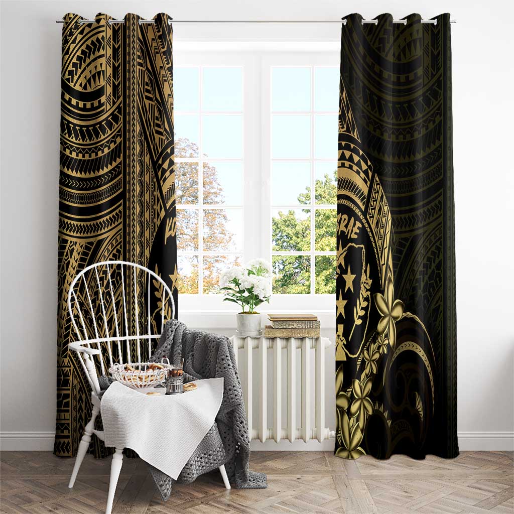 Gold Kosrae Liberation Day Window Curtain September 8 Polynesian Tattoo LT14 - Polynesian Pride