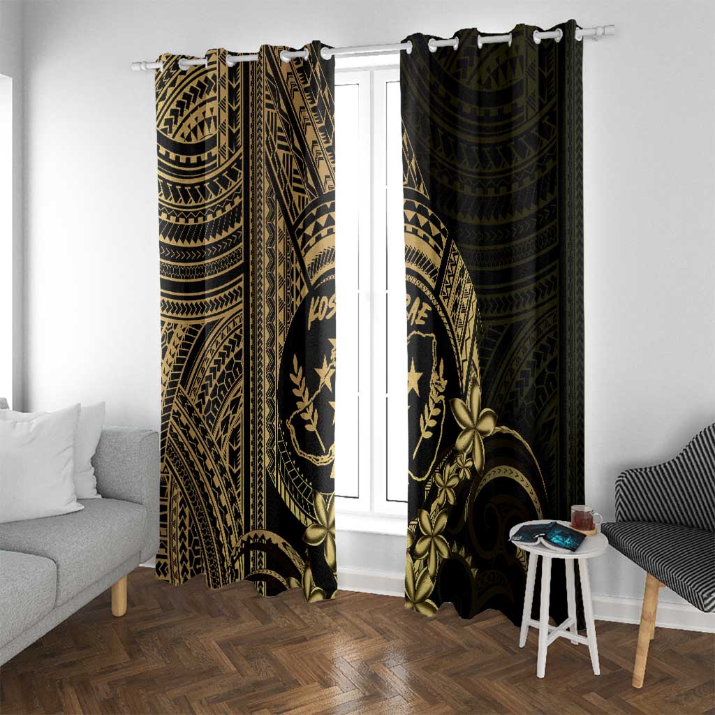 Gold Kosrae Liberation Day Window Curtain September 8 Polynesian Tattoo LT14 With Grommets Gold - Polynesian Pride