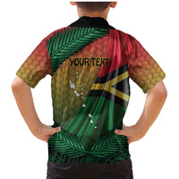 Personalised Long Live Vanuatu Independence Day Family Matching Mermaid Dress and Hawaiian Shirt 45th Anniversary Woven Pattern LT14 - Polynesian Pride