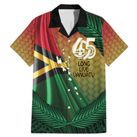Personalised Long Live Vanuatu Independence Day Family Matching Mermaid Dress and Hawaiian Shirt 45th Anniversary Woven Pattern LT14 Dad's Shirt - Short Sleeve Reggae - Polynesian Pride