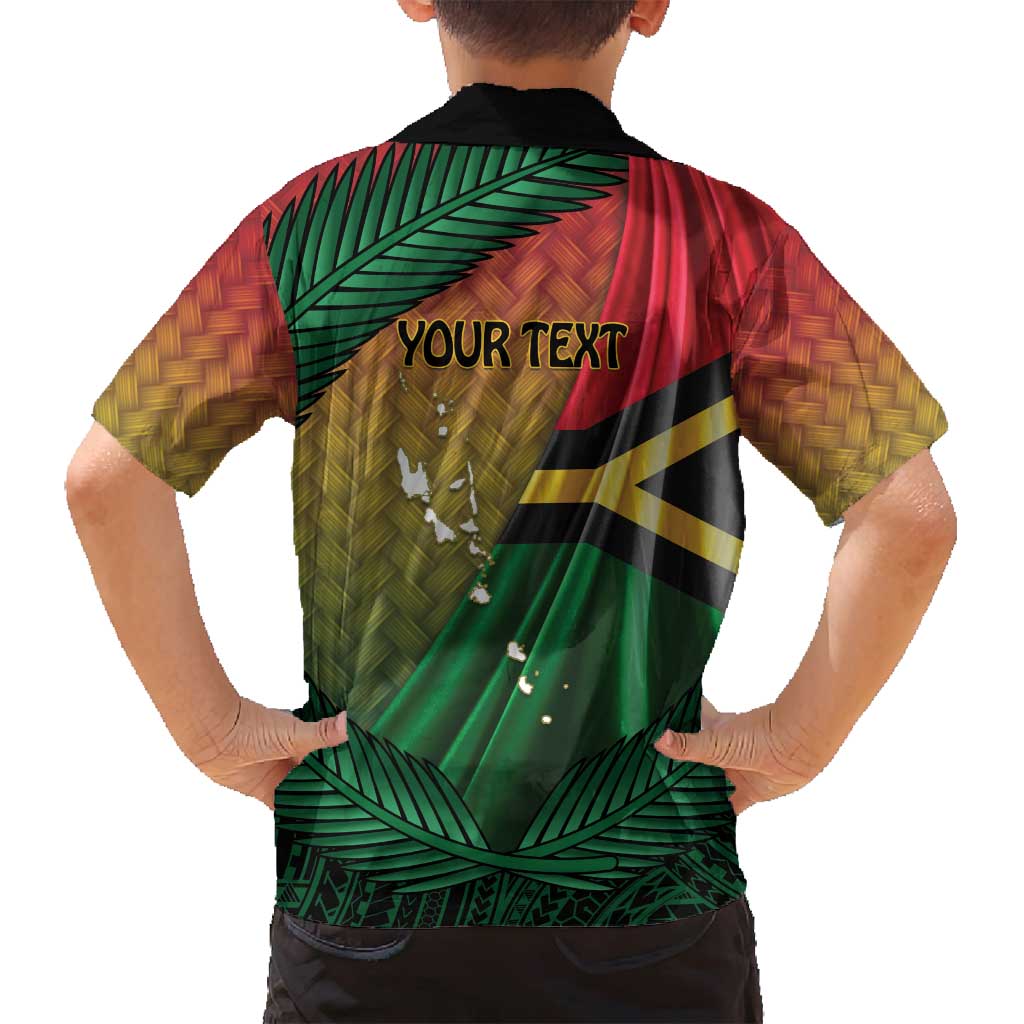 Personalised Long Live Vanuatu Independence Day Family Matching Off Shoulder Maxi Dress and Hawaiian Shirt 45th Anniversary Woven Pattern LT14 - Polynesian Pride