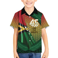 Personalised Long Live Vanuatu Independence Day Family Matching Off Shoulder Maxi Dress and Hawaiian Shirt 45th Anniversary Woven Pattern LT14 Son's Shirt Reggae - Polynesian Pride