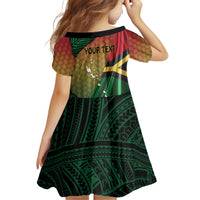 Personalised Long Live Vanuatu Independence Day Family Matching Off Shoulder Short Dress and Hawaiian Shirt 45th Anniversary Woven Pattern LT14 - Polynesian Pride