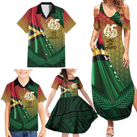 Personalised Long Live Vanuatu Independence Day Family Matching Summer Maxi Dress and Hawaiian Shirt 45th Anniversary Woven Pattern LT14 - Polynesian Pride