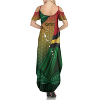 Personalised Long Live Vanuatu Independence Day Family Matching Summer Maxi Dress and Hawaiian Shirt 45th Anniversary Woven Pattern LT14 - Polynesian Pride