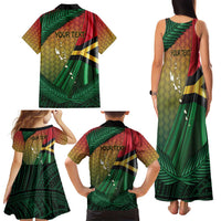 Personalised Long Live Vanuatu Independence Day Family Matching Tank Maxi Dress and Hawaiian Shirt 45th Anniversary Woven Pattern LT14 - Polynesian Pride