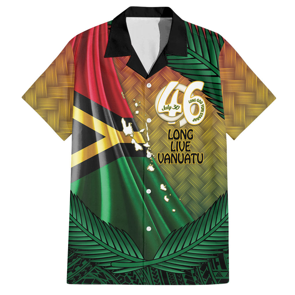 Personalised Long Live Vanuatu Independence Day Hawaiian Shirt 46th Anniversary Woven Pattern LT14 Reggae - Polynesian Pride