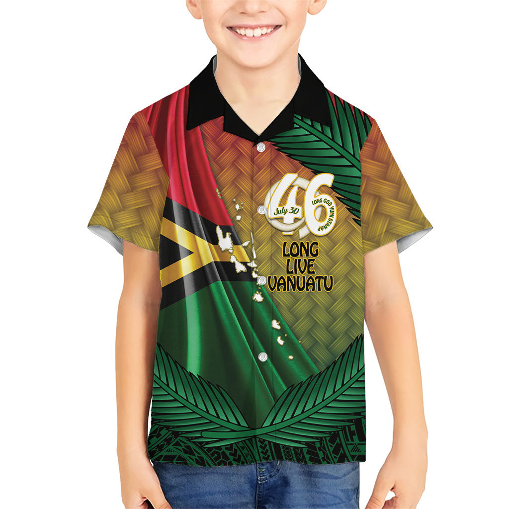 Personalised Long Live Vanuatu Independence Day Hawaiian Shirt 46th Anniversary Woven Pattern LT14 - Polynesian Pride