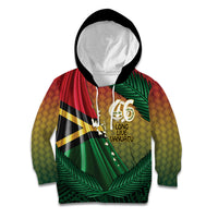 Personalised Long Live Vanuatu Independence Day Kid Hoodie 46th Anniversary Woven Pattern LT14 Hoodie Reggae - Polynesian Pride
