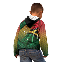 Personalised Long Live Vanuatu Independence Day Kid Hoodie 46th Anniversary Woven Pattern LT14 - Polynesian Pride