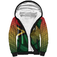 Personalised Long Live Vanuatu Independence Day Sherpa Hoodie 46th Anniversary Woven Pattern LT14 Unisex Reggae - Polynesian Pride
