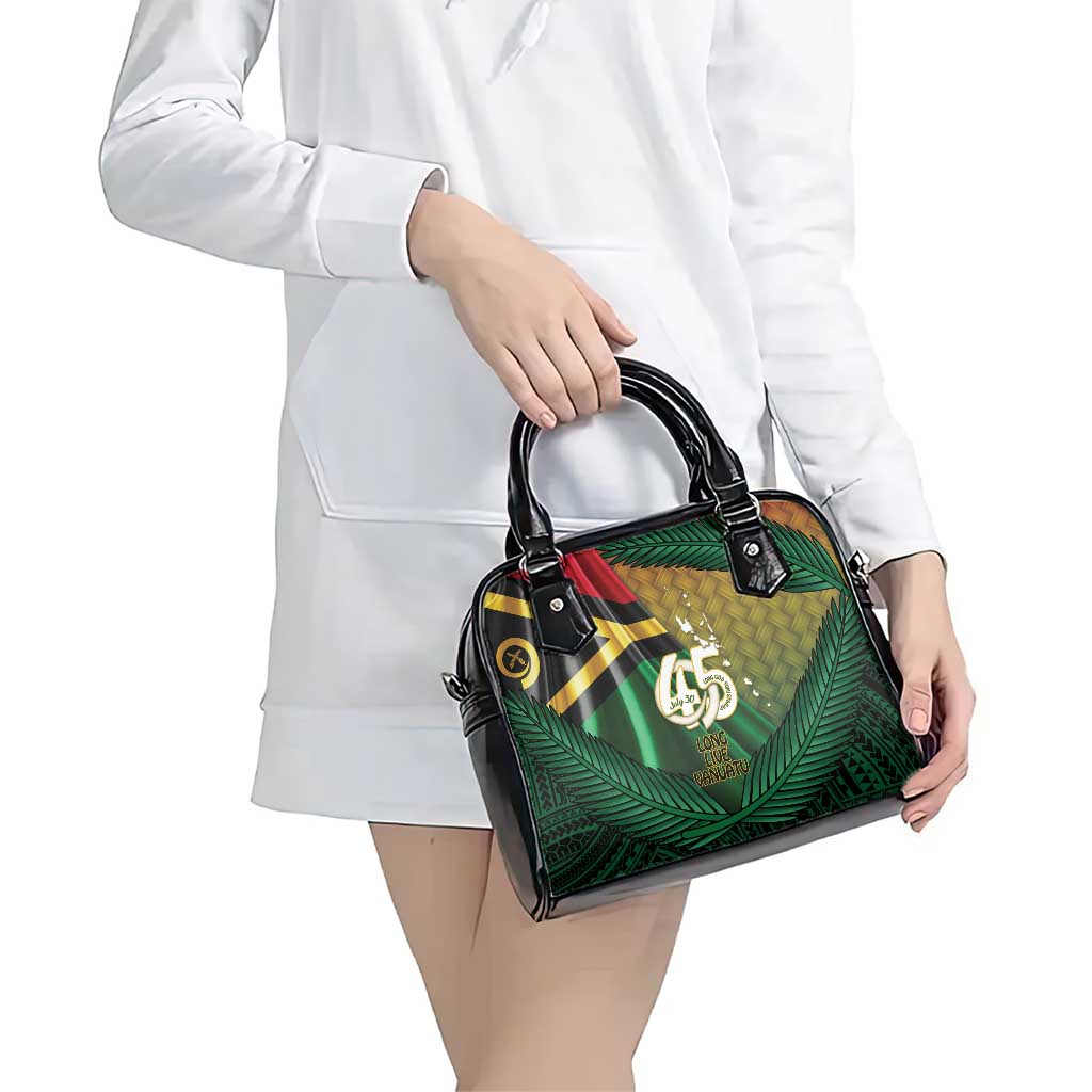 Long Live Vanuatu Independence Day Shoulder Handbag 45th Anniversary Woven Pattern - Polynesian Pride