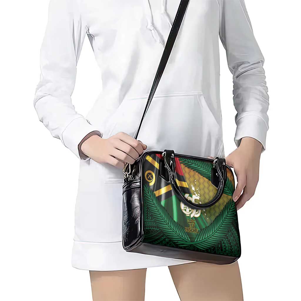 Long Live Vanuatu Independence Day Shoulder Handbag 45th Anniversary Woven Pattern - Polynesian Pride