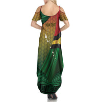 Personalised Long Live Vanuatu Independence Day Summer Maxi Dress 46th Anniversary Woven Pattern LT14 - Polynesian Pride