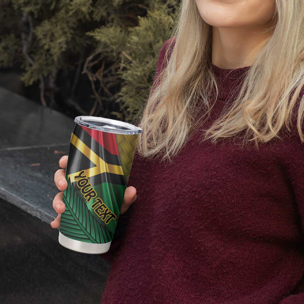 Personalised Long Live Vanuatu Independence Day Tumbler Cup 45th Anniversary Woven Pattern - Polynesian Pride