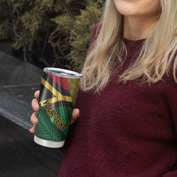 Personalised Long Live Vanuatu Independence Day Tumbler Cup 45th Anniversary Woven Pattern - Polynesian Pride