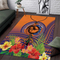PNG New Ireland Province Area Rug Niu Ailan Necklace Polynesian Tattoo LT14 Orange - Polynesian Pride
