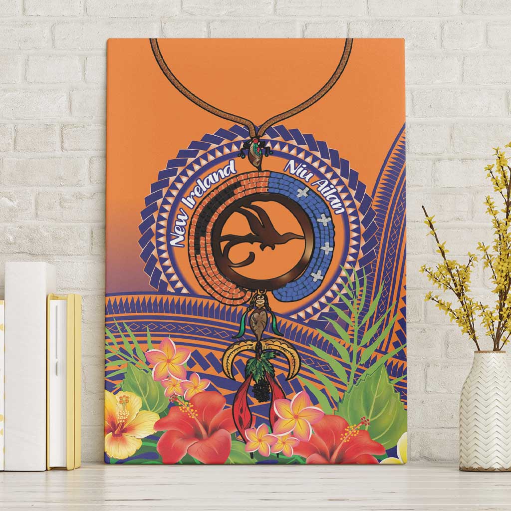 PNG New Ireland Province Canvas Wall Art Niu Ailan Necklace Polynesian Tattoo LT14 Without Frame Orange - Polynesian Pride