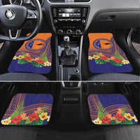 PNG New Ireland Province Car Mats Niu Ailan Necklace Polynesian Tattoo LT14 Set 4pcs Orange - Polynesian Pride