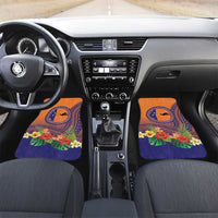 PNG New Ireland Province Car Mats Niu Ailan Necklace Polynesian Tattoo LT14 Set 2pcs - Front Orange - Polynesian Pride