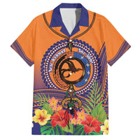 PNG New Ireland Province Family Matching Off The Shoulder Long Sleeve Dress and Hawaiian Shirt Niu Ailan Necklace Polynesian Tattoo LT14 Dad's Shirt - Short Sleeve Orange - Polynesian Pride